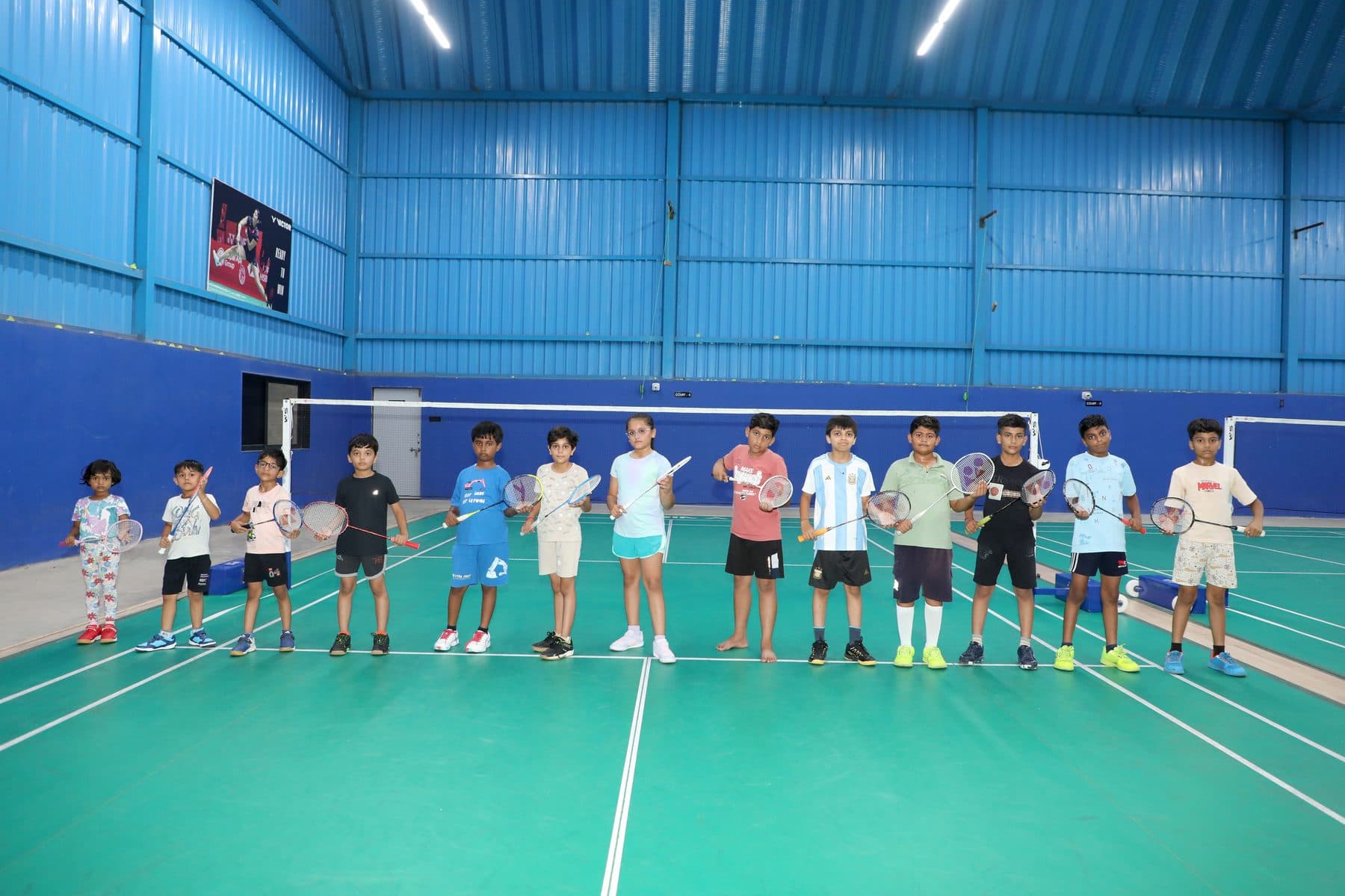 Junior badminton batch at Axon Badminton Academy Palanpur